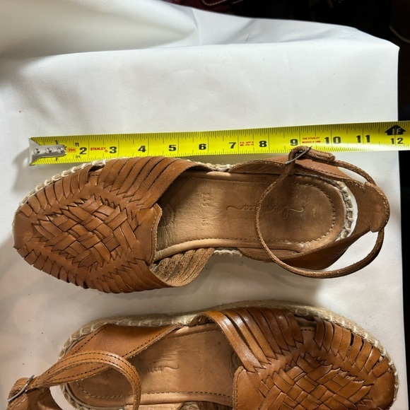 HARMONICA Sz 8.5 Sandals Huarache Fisherman Leather Espadrilles Ankle Strap - Picture 14 of 14